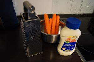 Zutaten für Karottensalat
